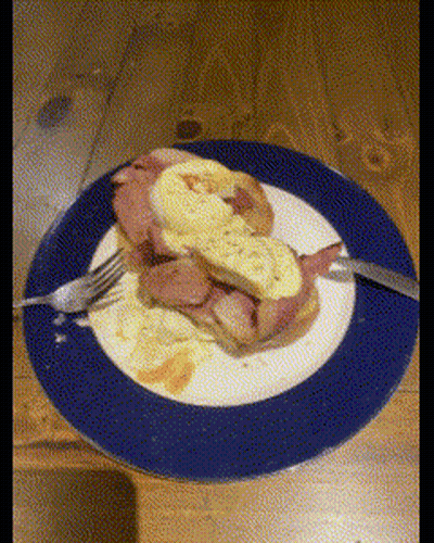 Plate Of Food With Fork And Knife GIF