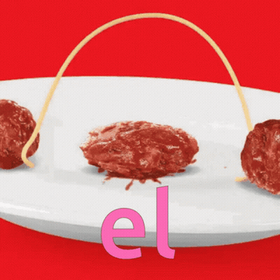 Plate Of Food With Pink Word El GIF