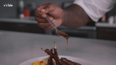 Plate Of Mashed Potatoes And Meat Saying V's Ble GIF
