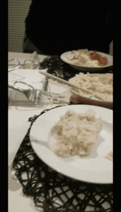 Plate Of Mashed Potatoes Next To Food GIF