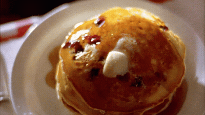 Plate Of Pancakes With Syrup And Butter GIF