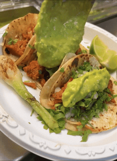 Plate Of Tacos With Guacamole And Limes GIF