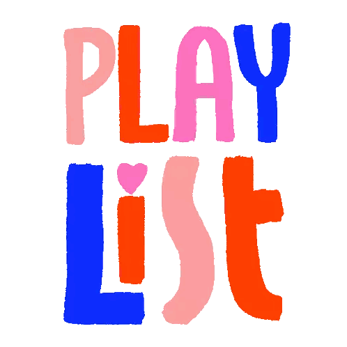 Play List Sign With Heart Sticker