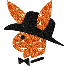 Playboy Bunny In Black Hat And Bow Tie Sticker