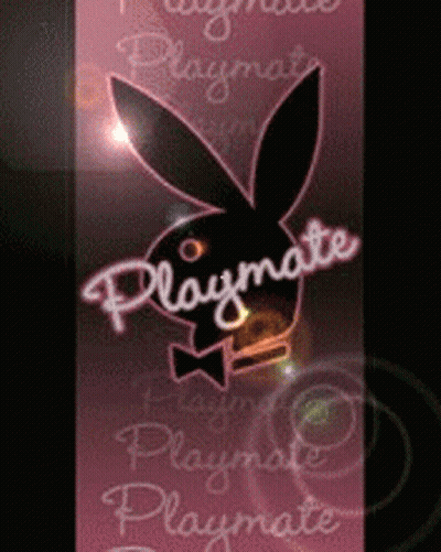 Playboy Bunny Saying Playmate On Pink Background GIF