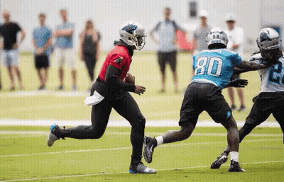 Player Number 80 Running With Ball GIF