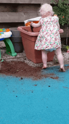 Playful Little Baby Gardening
