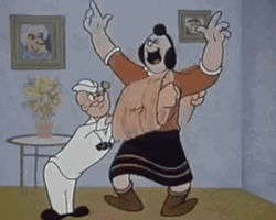 Playful Popeye Spinning Transformation GIF