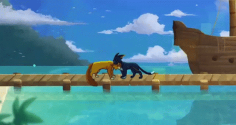Playful Warrior Cats Moment GIF