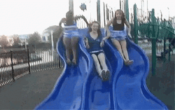 Playground Girls Slide Fail GIF