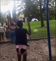 Playground Man Swinging Injury GIF