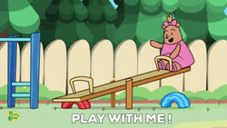 Playground Seesaw Fun Pants Bear GIF