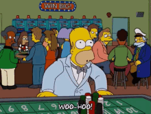 Playing At The Casino Homer Woohoo GIF