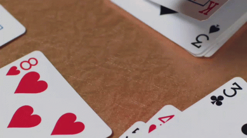 Playing Cards Four Of Hearts And Five Of Clubs GIF