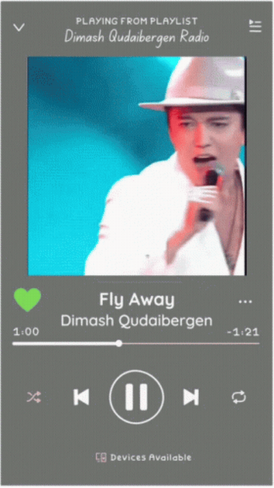 Playing From Playlist Dimash Qudabergen Radio With A Picture Of A Man Singing Into A Microphone GIF