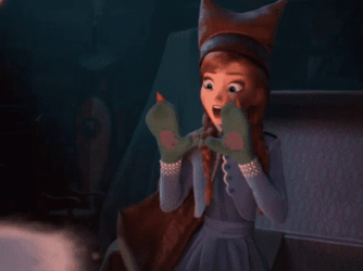 Playing With Mittens Frozen Anna GIF