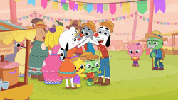 Playkids Characters Throwing Some Party GIF