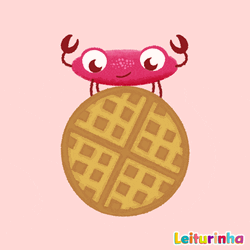 Playkids Pink Crabs Eating Some Waffle GIF