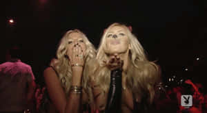 Playmate Girls Halloween Blowing Kisses GIF
