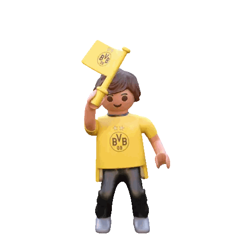 Playmobil BVB 09 Figure With Flag Sticker