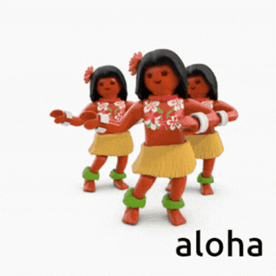 Playmobil Hula Dancers Standing Together GIF