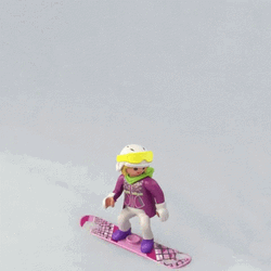 Playmobil Snowboarding Flip Trick GIF
