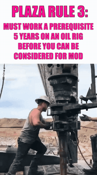 Plaza Rule 3 Must Work A Prerequisite 5 Years On An Oil Rig Before You Can Be Considered For Mod .. GIF