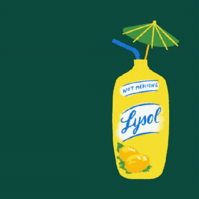 Please Do Not Ingest Lysol Sign With Bottle GIF