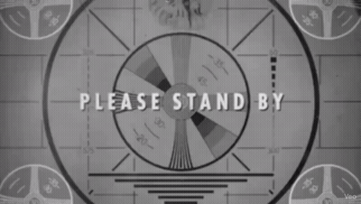 Please Stand By Black And White GIF