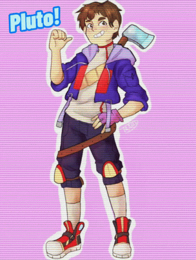 Pluto Holding Axe On Back GIF