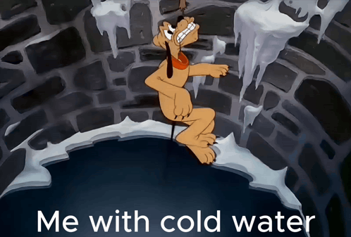 Pluto In A Well Saying Me With Cold Water GIF
