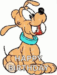 Pluto's Party Disney Happy Birthday GIF