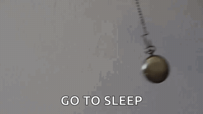 Pocket Watch Hanging From Chain Saying Go To Sleep GIF
