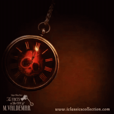 Pocket Watch With Skull Face GIF