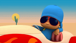 Pocoyo Driving A Car  GIF