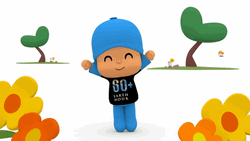 Pocoyo Happily Jumping  GIF
