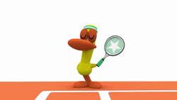 Pocoyo Pato Playing Tennis  GIF