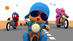 Pocoyo Riding A Bike  GIF
