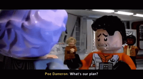 Poe Dameron Talking To Lego Figure GIF