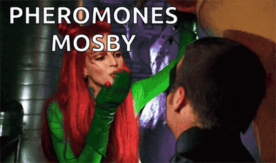 Poison Ivy Blowing A Kiss To A Man With Pheromones Mosby GIF