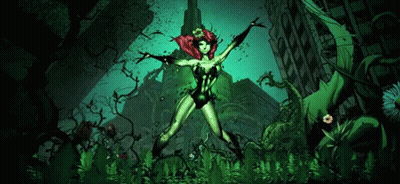 Poison Ivy In Jungle With City Background GIF
