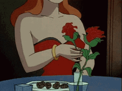Poison Ivy Picking Red Rose GIF