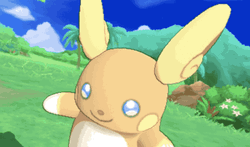 Pokemon Alolan Raichu Surfing In The Air GIF