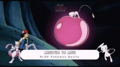 Pokemon Battle Mewtwo Vs Mew GIF