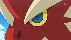 Pokémon Baziken Flare Blitz Attack GIF