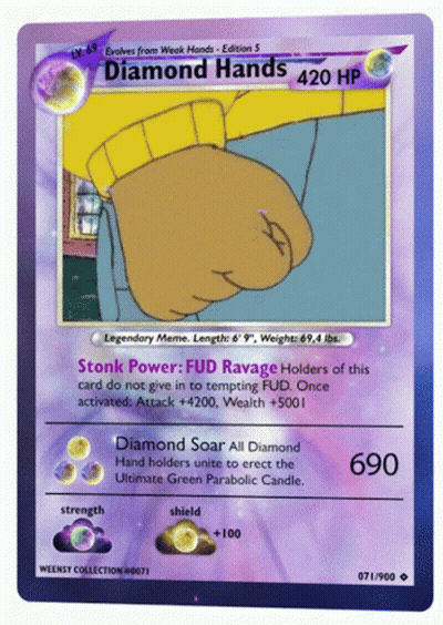 Pokemon Card Saying Diamond Hands GIF