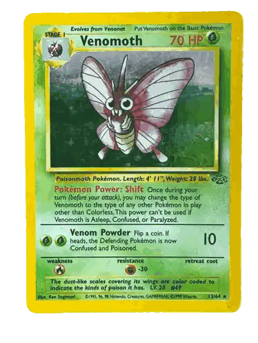 Pokemon Card With Pink Butterfly Sticker