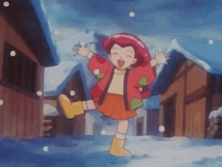 Pokemon Christmas Team Rocket Jessie Enjoying Snow GIF