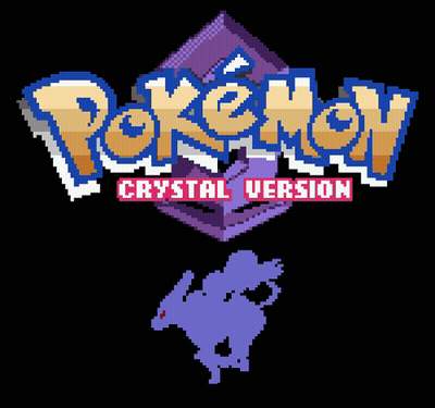 Pokemon Crystal Version Logo With Purple Pokemon GIF