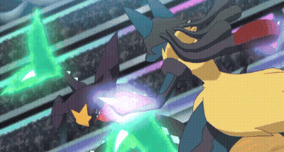 Pokemon Fighting Another Pokemon With Green Light GIF